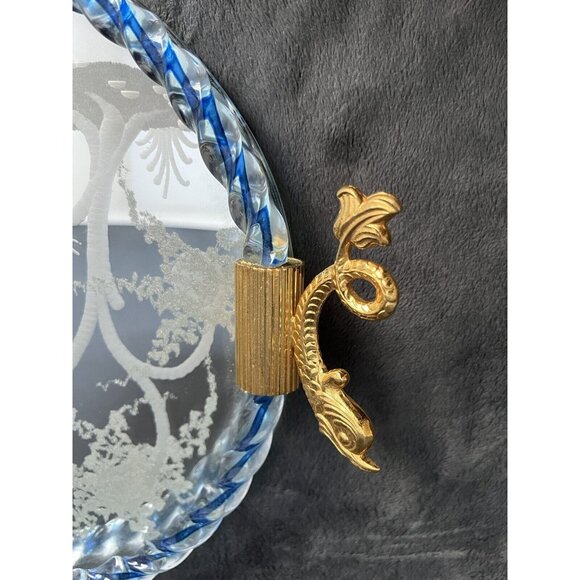 Barovier & Toso Murano Glass Tray with Bronze Handles Vintage 1950s Italy - Picture 3 of 9